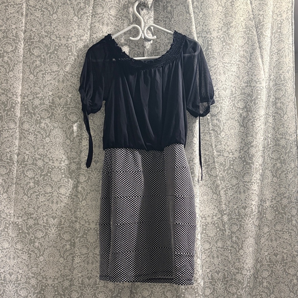 Enfocus Studio Black and White Midi Dress